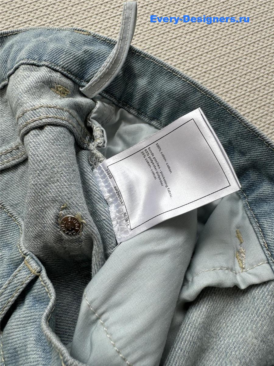 Ch**el light blue wide-leg jeans