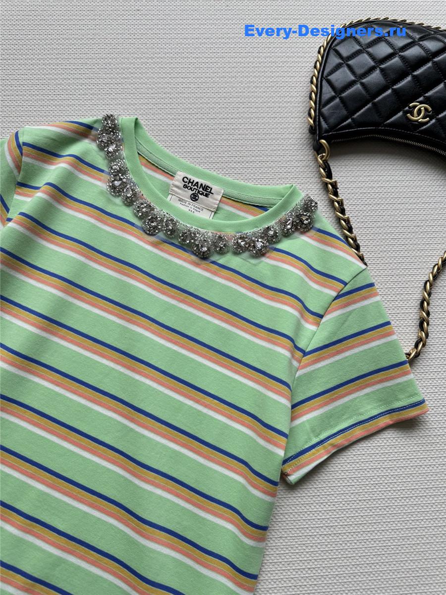 Ch**el green striped t-shirt