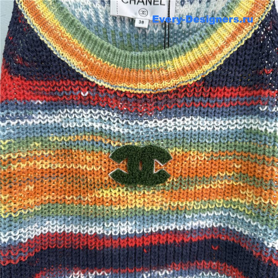Ch**el multicolor striped vest