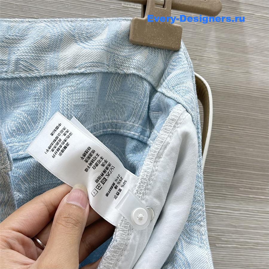 H**me5 light blue jacquard denim pants