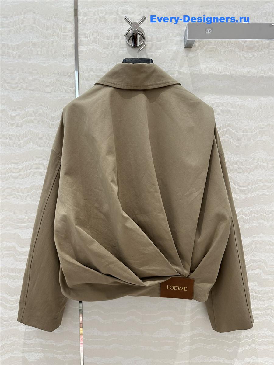L0ew* brown cotton-silk twill blouson