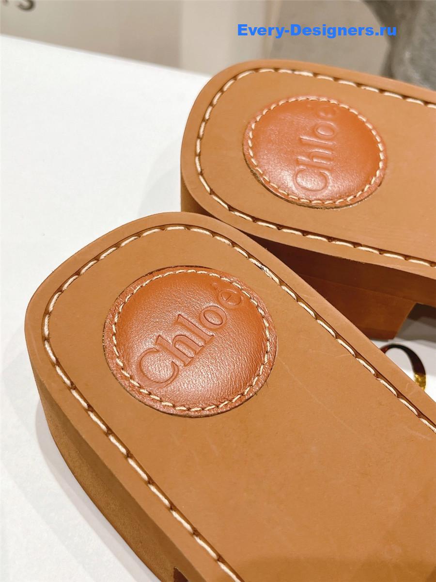 Chloé Off-White Canvas Woody Slides