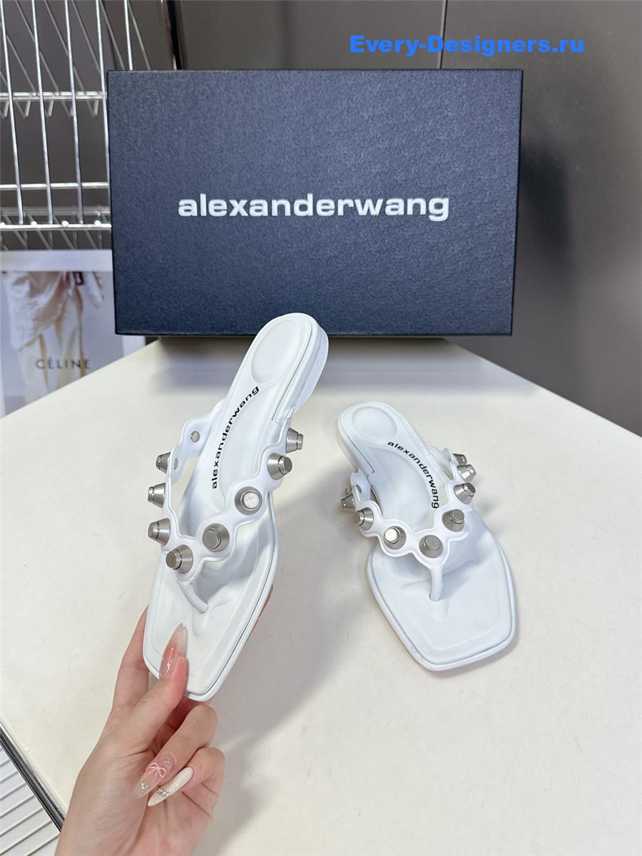 A1exa*der wang rexa thong flat sandals in white