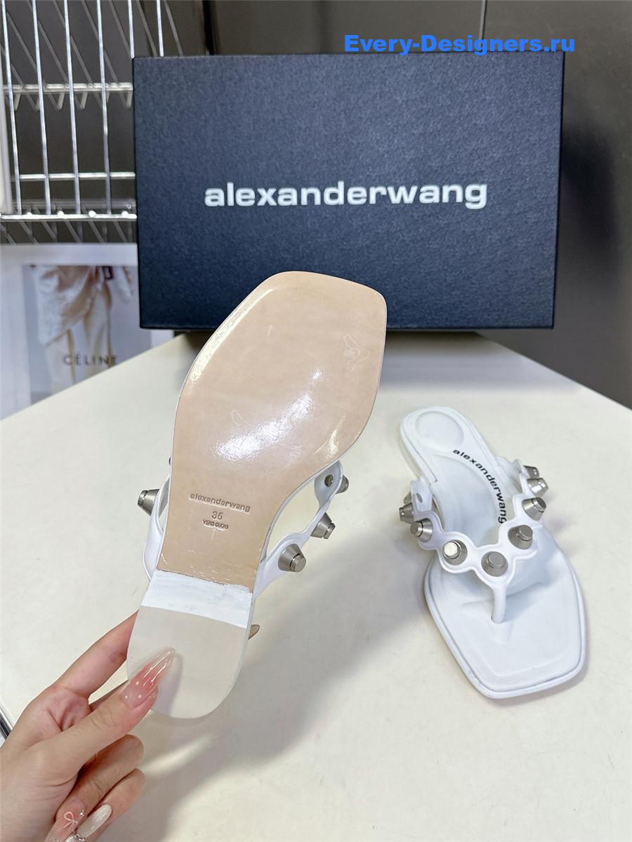 A1exa*der wang rexa thong flat sandals in white