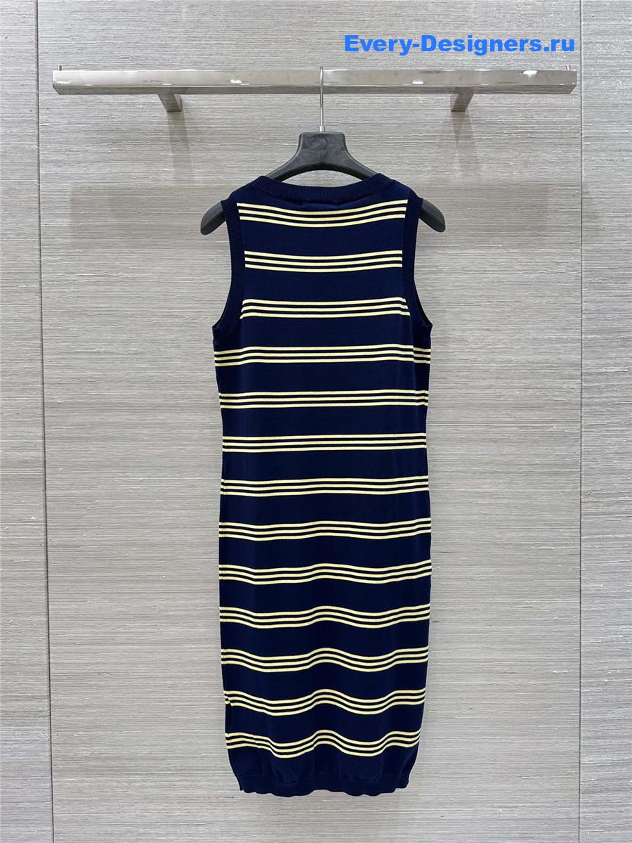 Miu Miu Striped Knit Sleeveless Dress