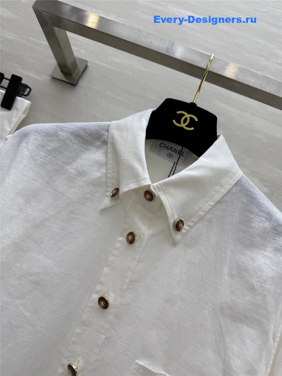 Ch**el white logo button-down shirt
