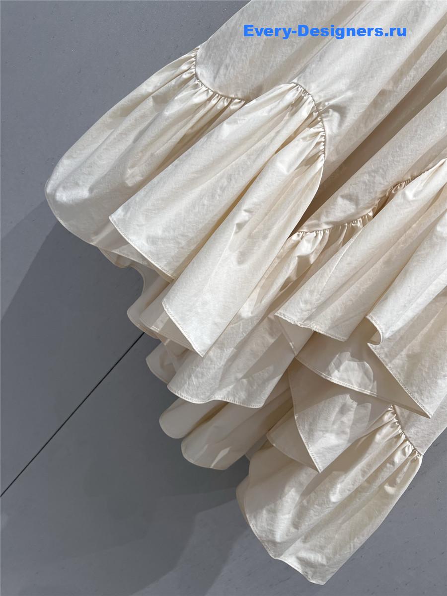 Pra*a beige ruffle skirt