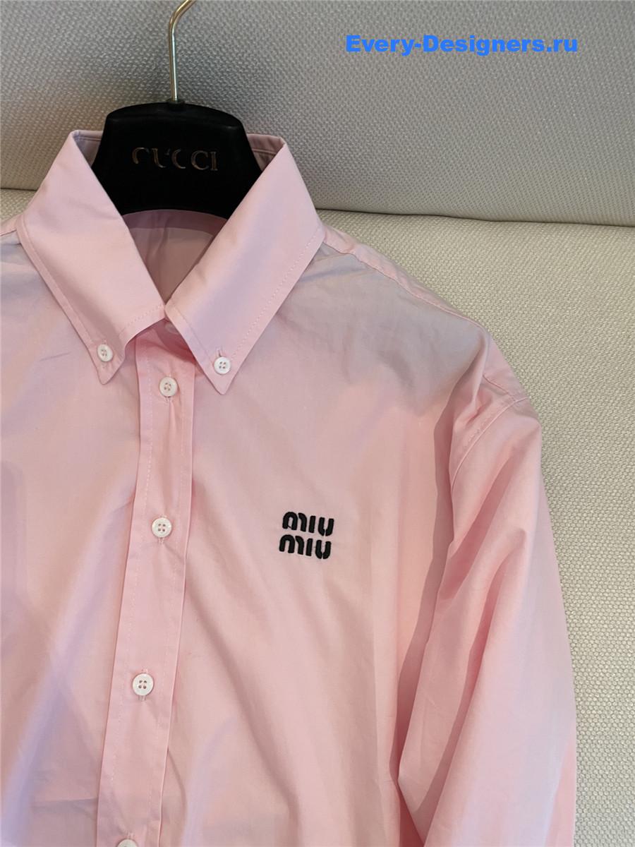 Miu Miu Alabaster Pink Poplin Blouson