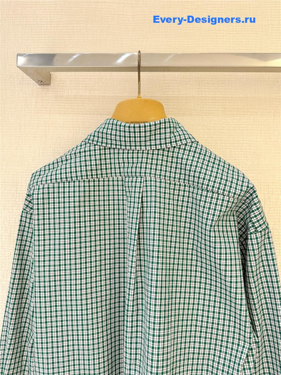 Miu Miu Emerald/White Checked Shirt