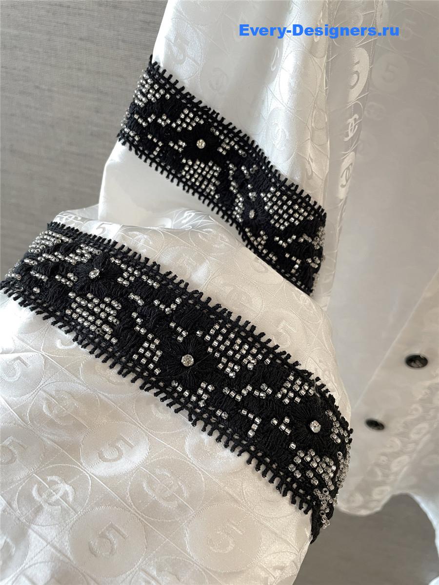 Ch**el logo jacquard lace shirt
