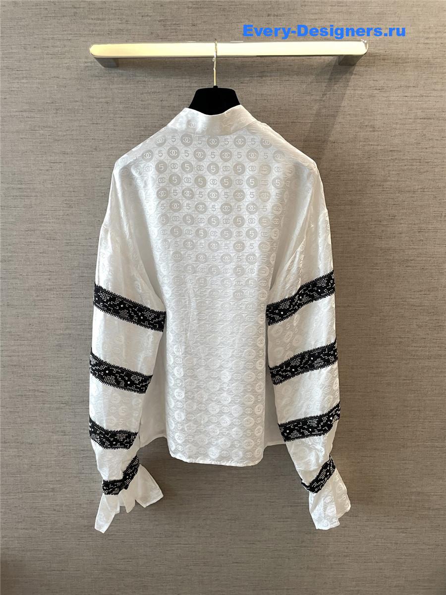 Ch**el logo jacquard lace shirt