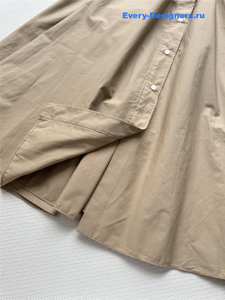 Miu Miu Khaki Poplin Shirt-Dress