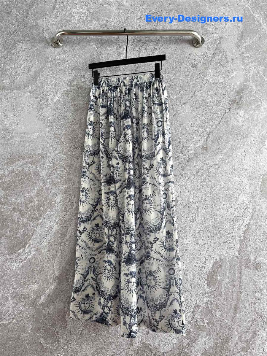 D10r sun god print wide leg pants