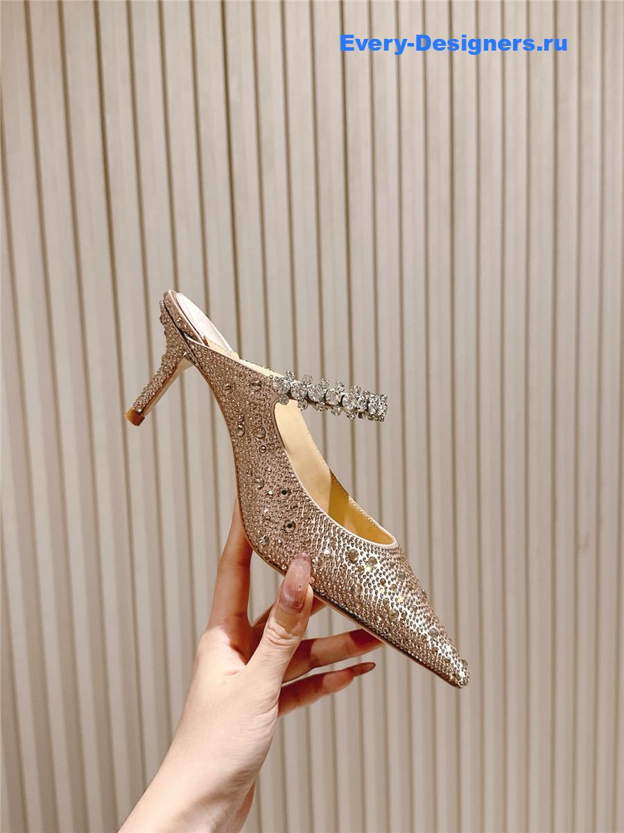 J1m*y Ch00 bing 65 gold glitter mules