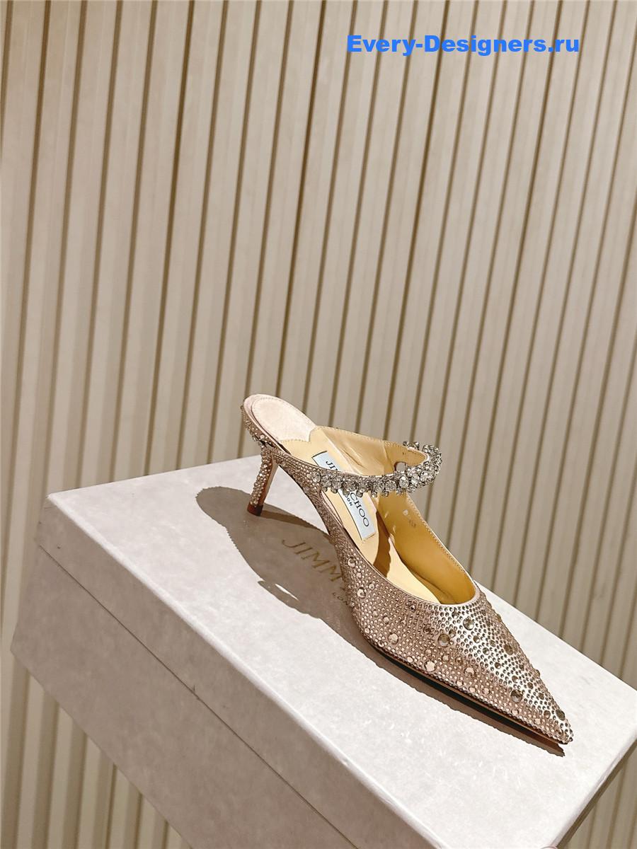 J1m*y Ch00 bing 65 gold glitter mules