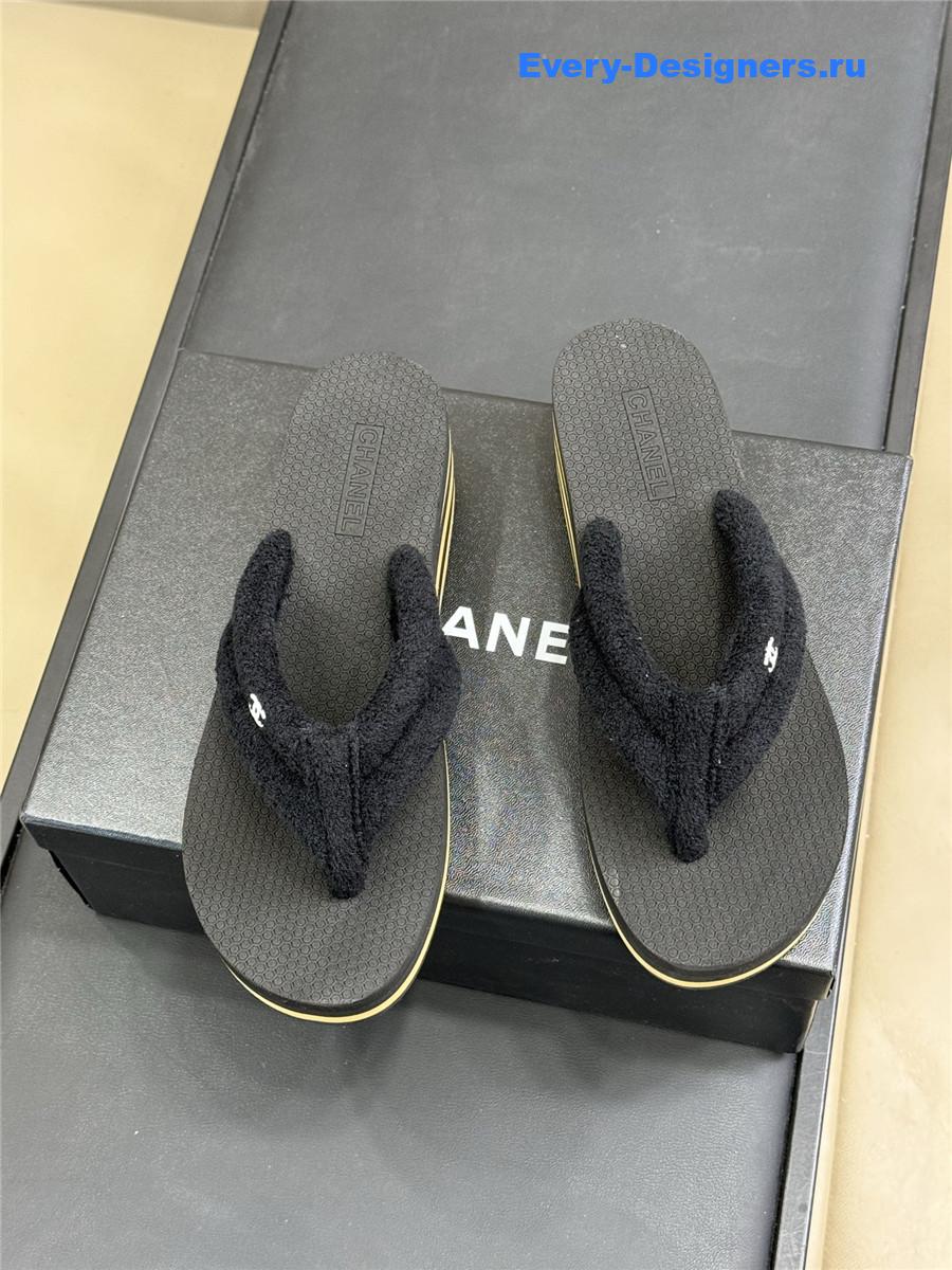 Ch**el black high-top flip flops