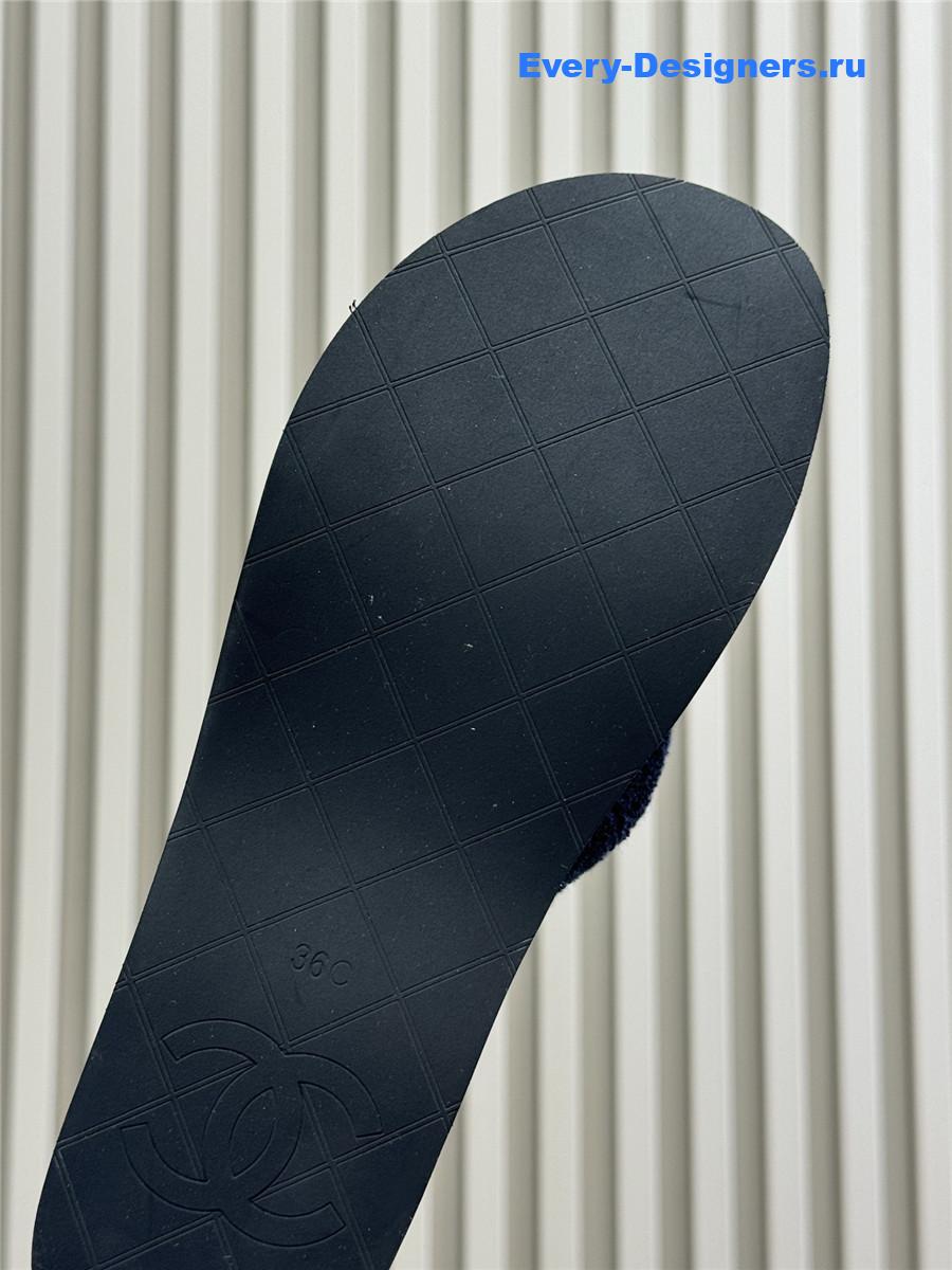 Ch**el black high-top flip flops