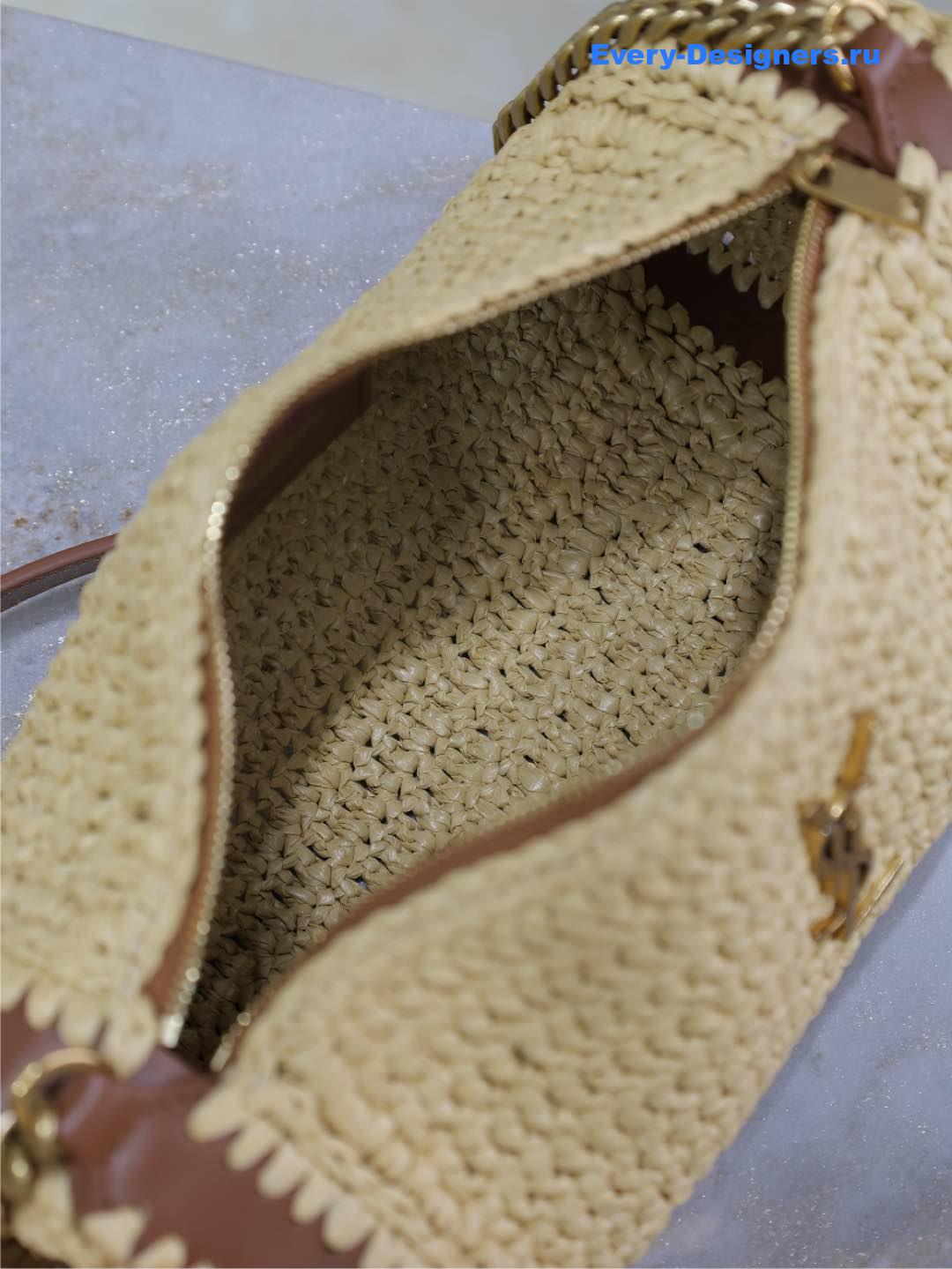Sa1nt Lau*nt sade raffia shoulder bag