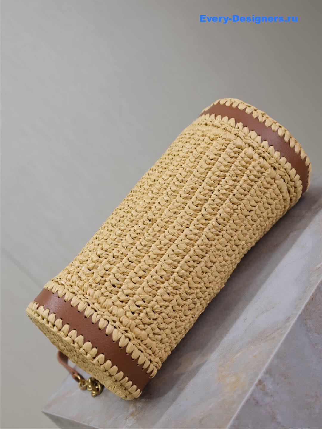 Sa1nt Lau*nt sade raffia shoulder bag