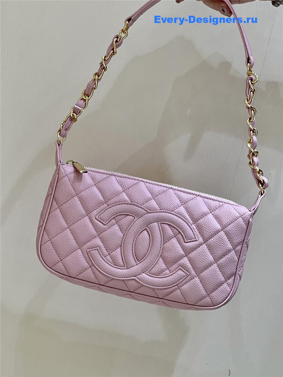 Ch**el timeless pink caviar pochette