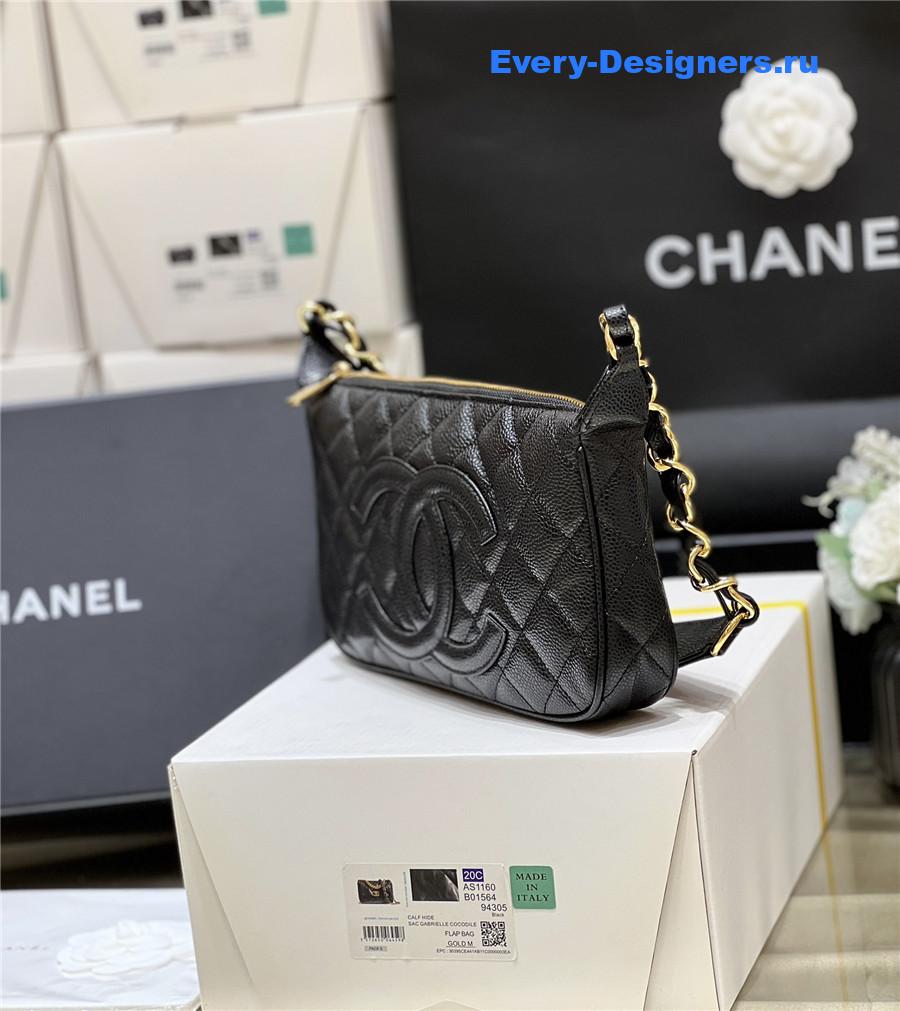 Ch**el timeless black caviar pochette