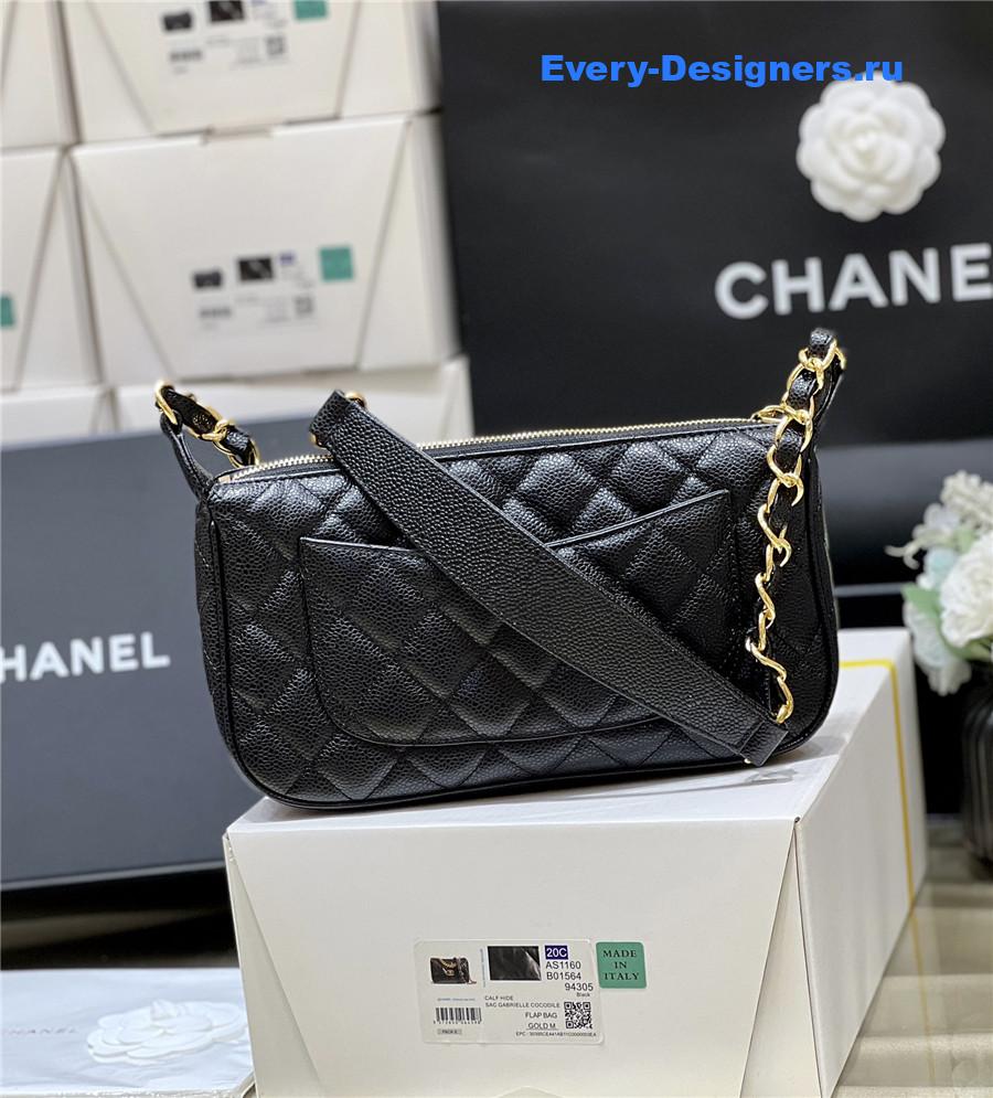 Ch**el timeless black caviar pochette