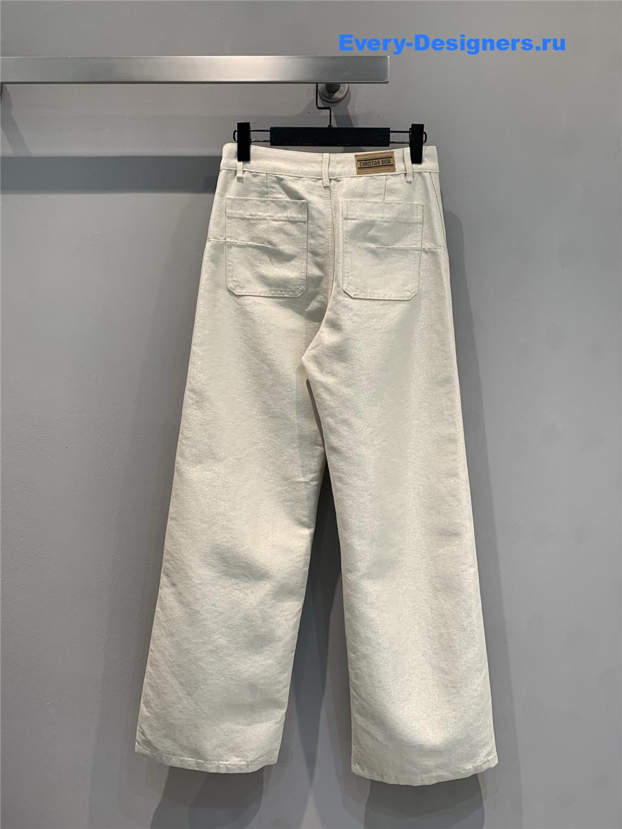D10r bee embroidered high-waist jeans