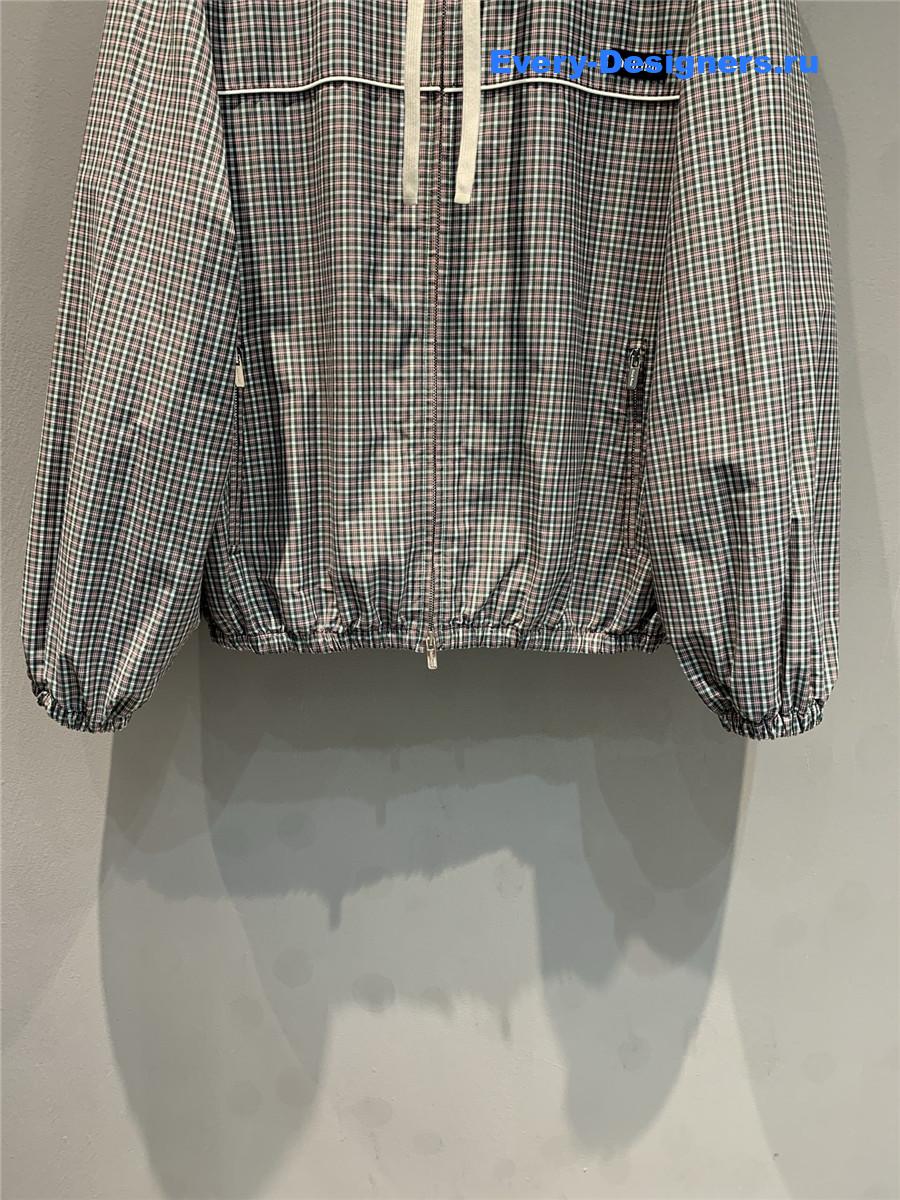 Miu Miu Bottle Green Checked Bomber