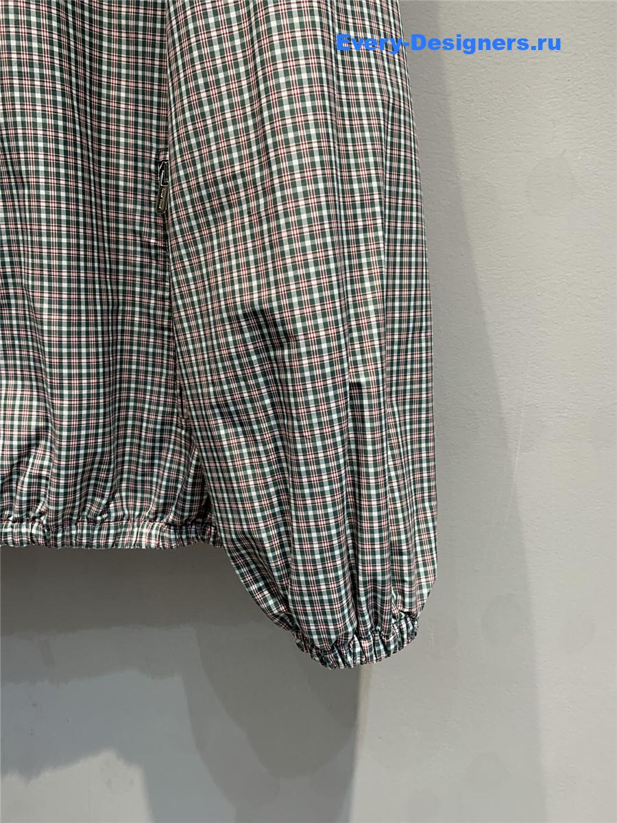 Miu Miu Bottle Green Checked Bomber