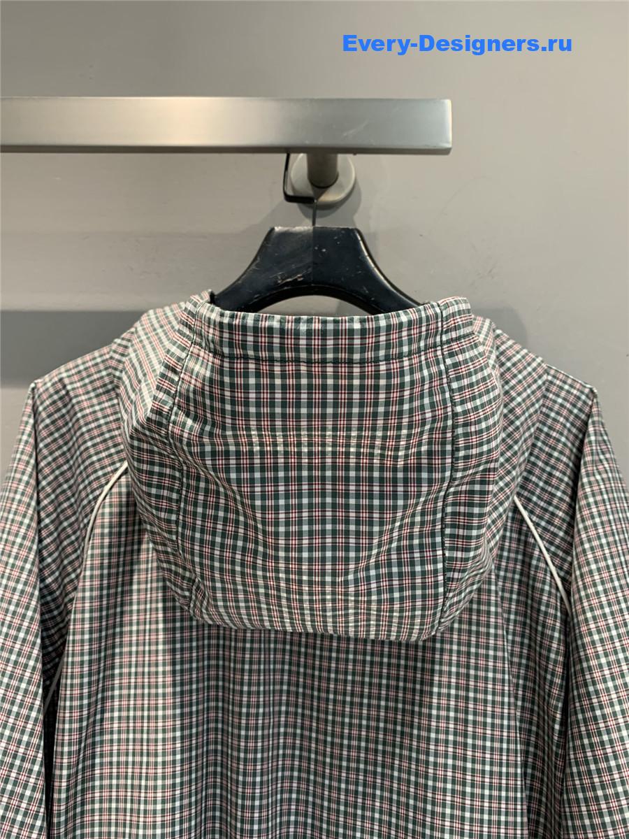Miu Miu Bottle Green Checked Bomber