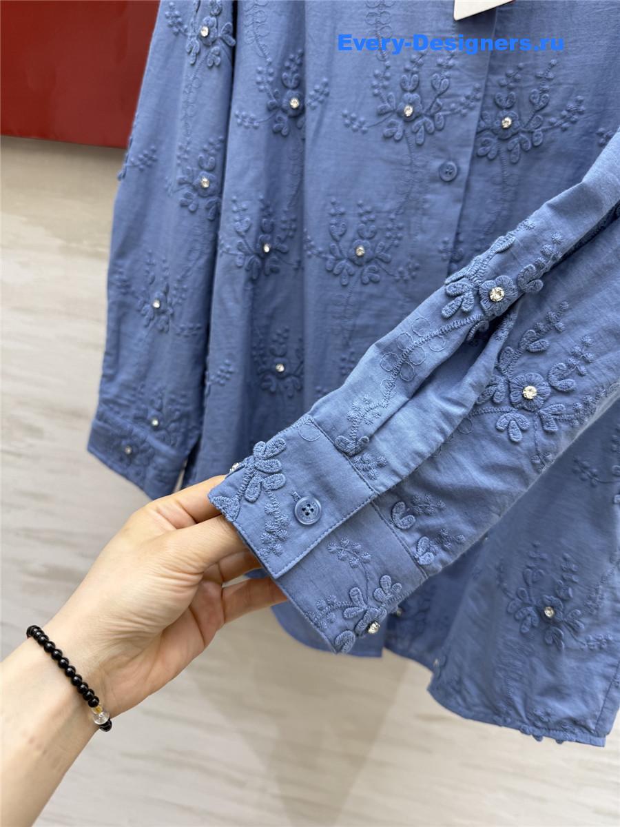 Va1e*ntin0 light blue textured shirt