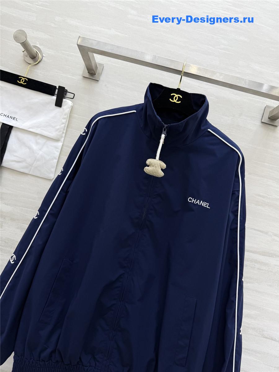 Ch**el vintage blue zipper jacket