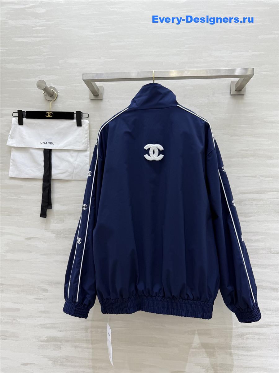 Ch**el vintage blue zipper jacket
