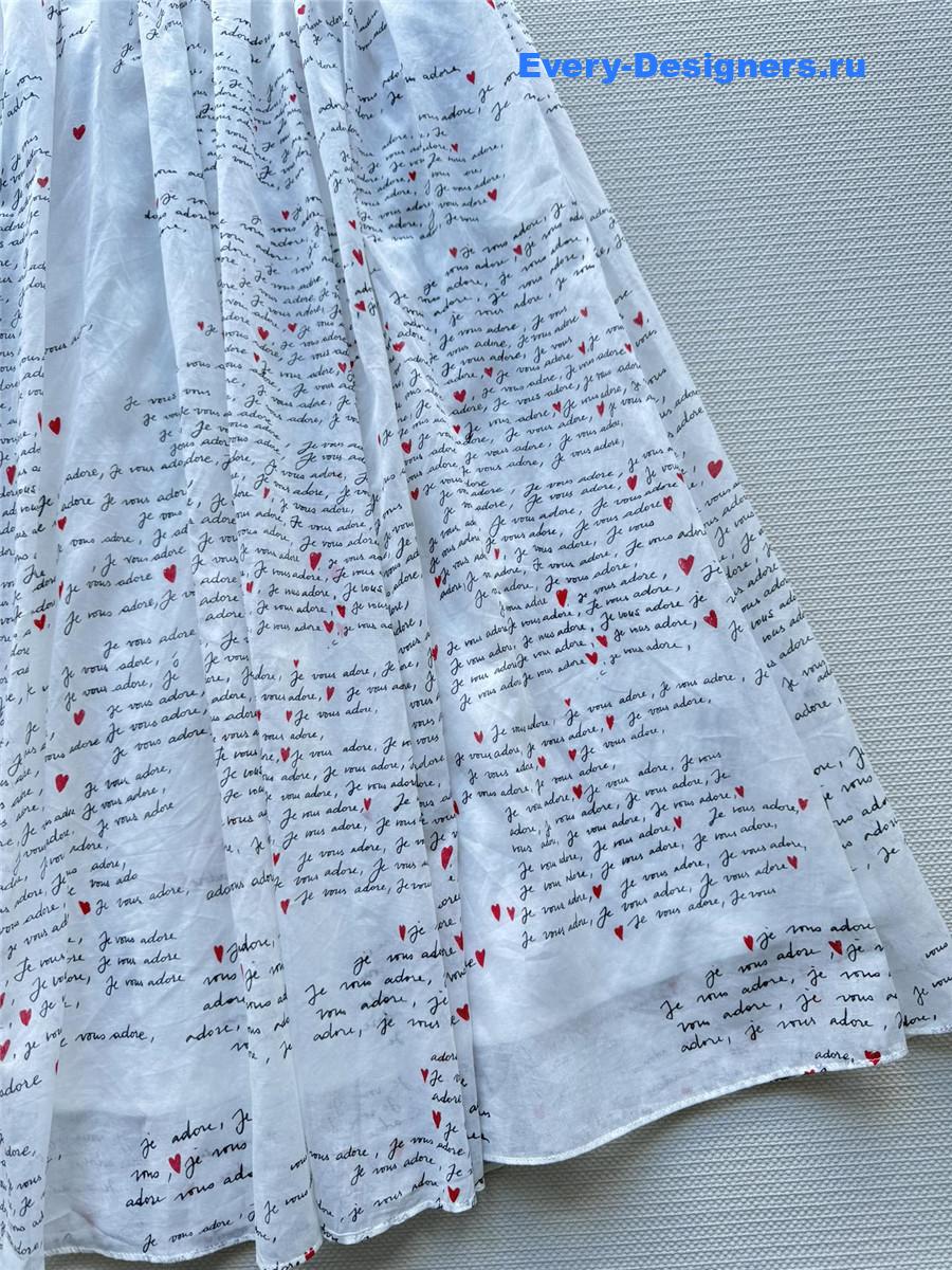 D10r white letter print lapel skirt