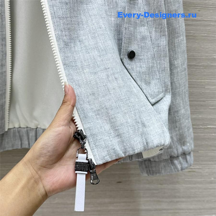 BC Grey Gold Linen Hooded Jacket