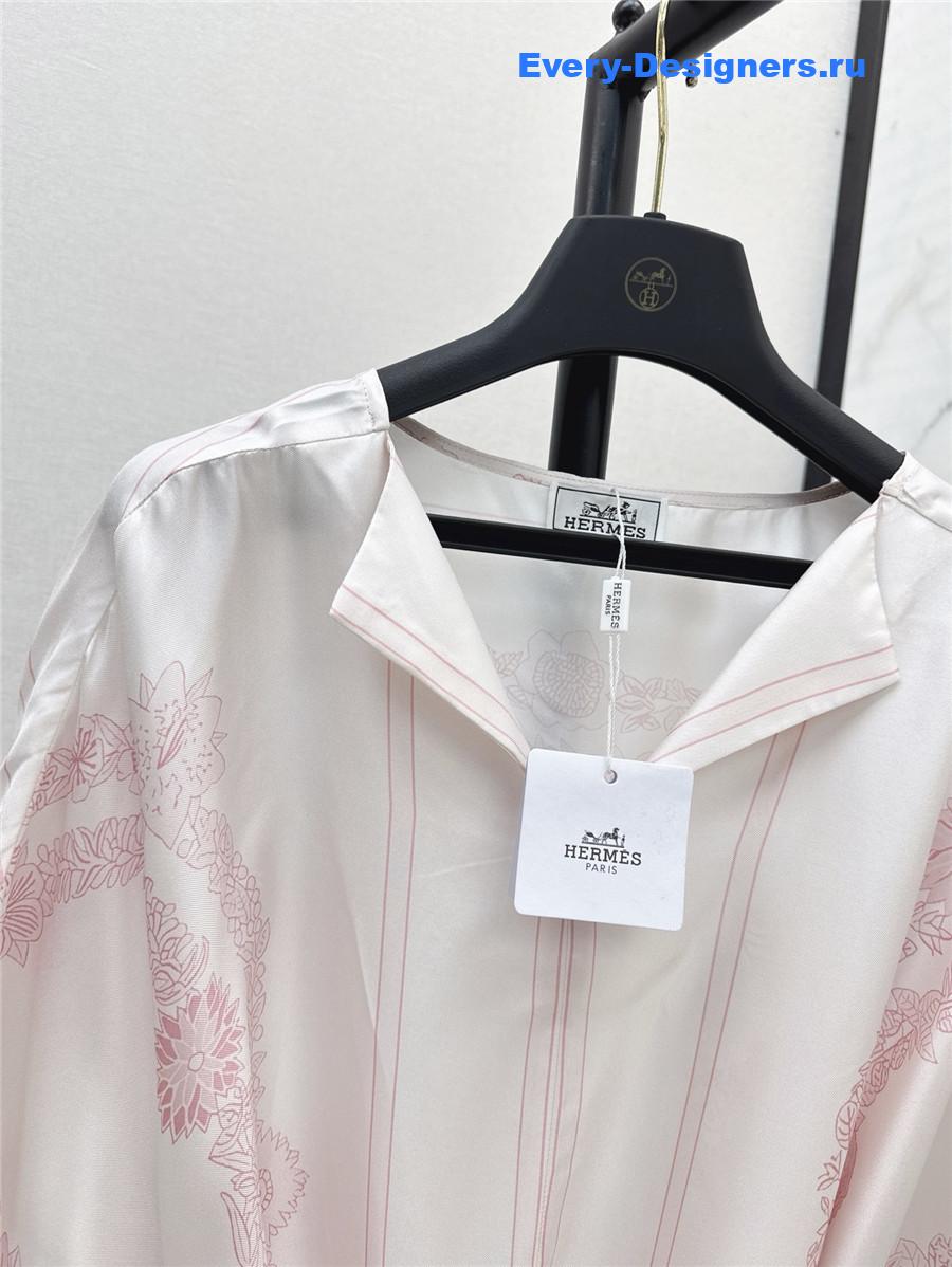 H**me5 pink silk slit dress