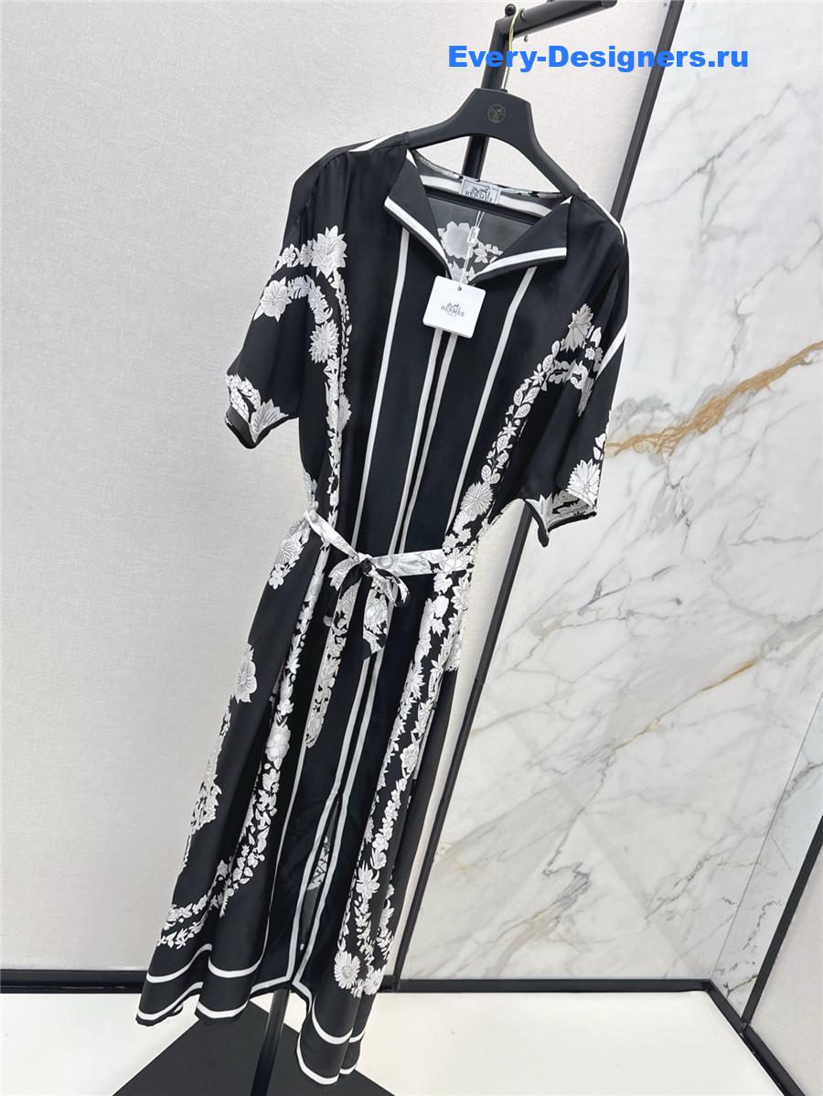 H**me5 black silk slit dress