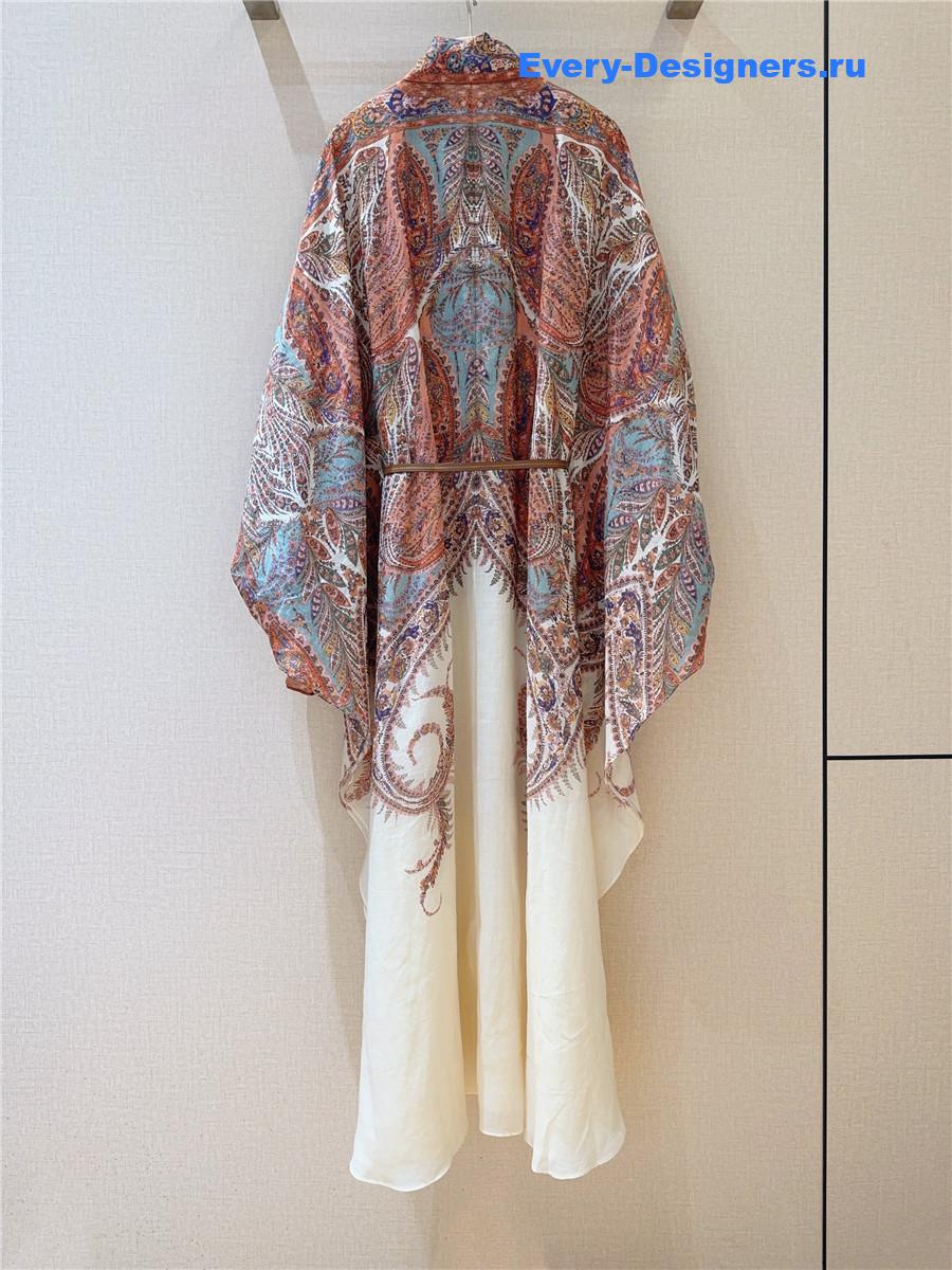 Zimm Cream Paisley Midi Dress