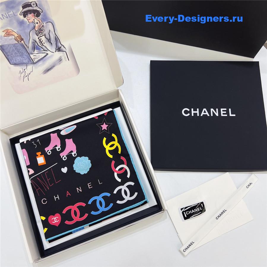 Ch**el cc print silk scarf