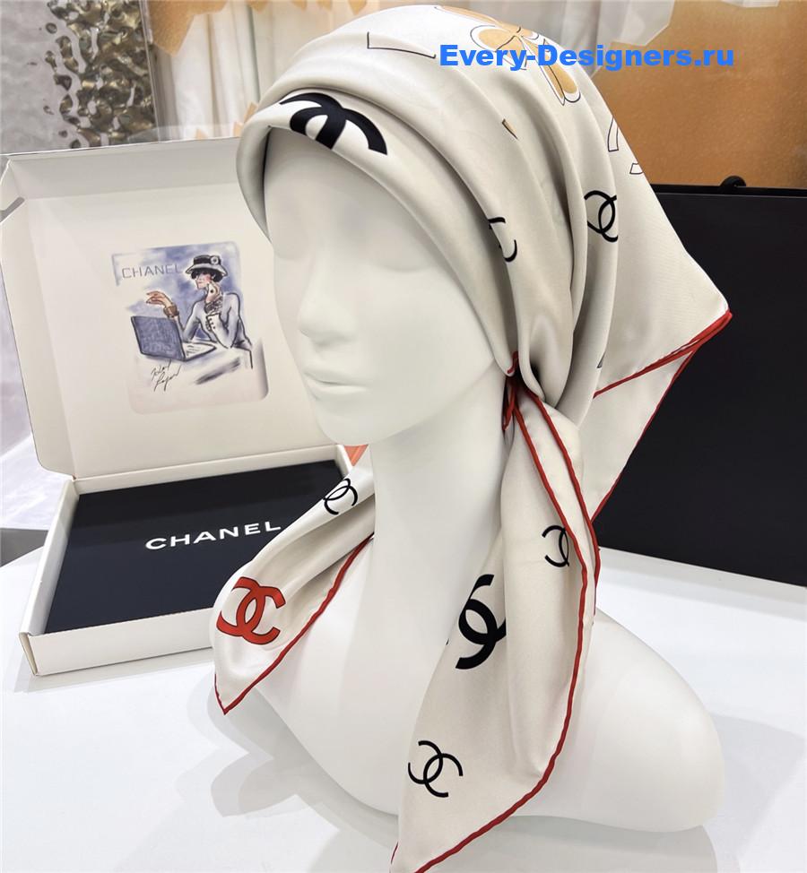 Ch**el birdcage print silk scarf