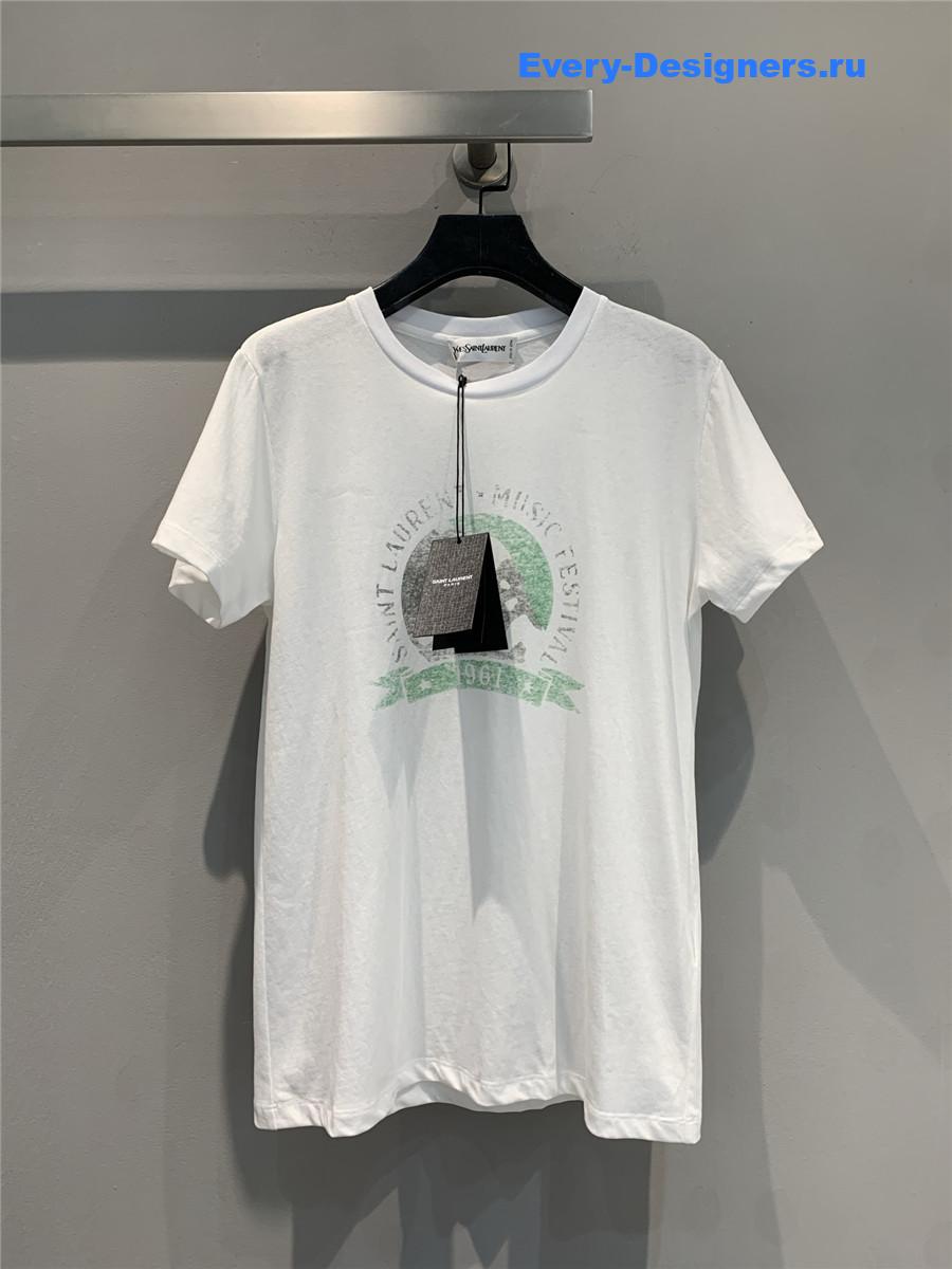 Sa1nt Lau*nt white t-shirt