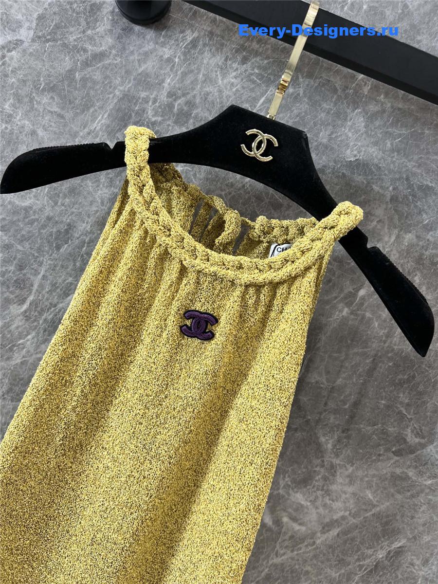 Ch**el yellow braided knit vest