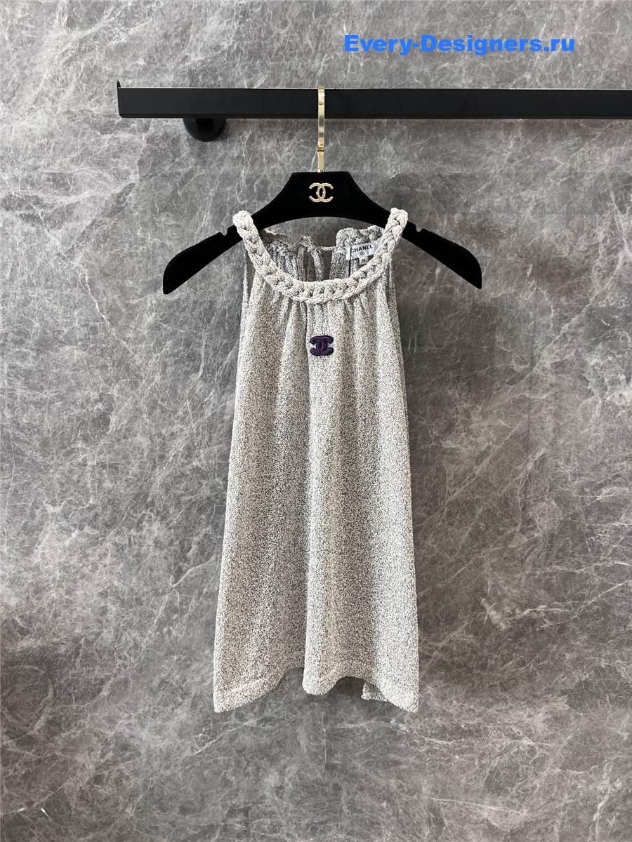 Ch**el grey braided knit vest