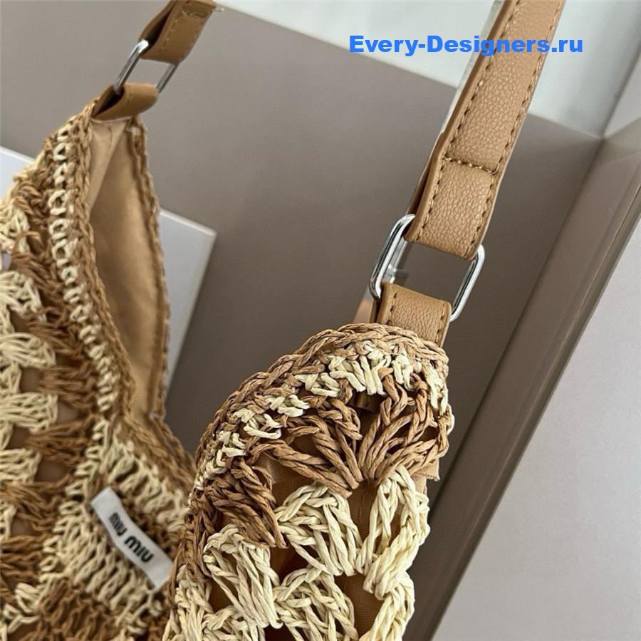 Miu Miu Woven Straw Crochet Bag