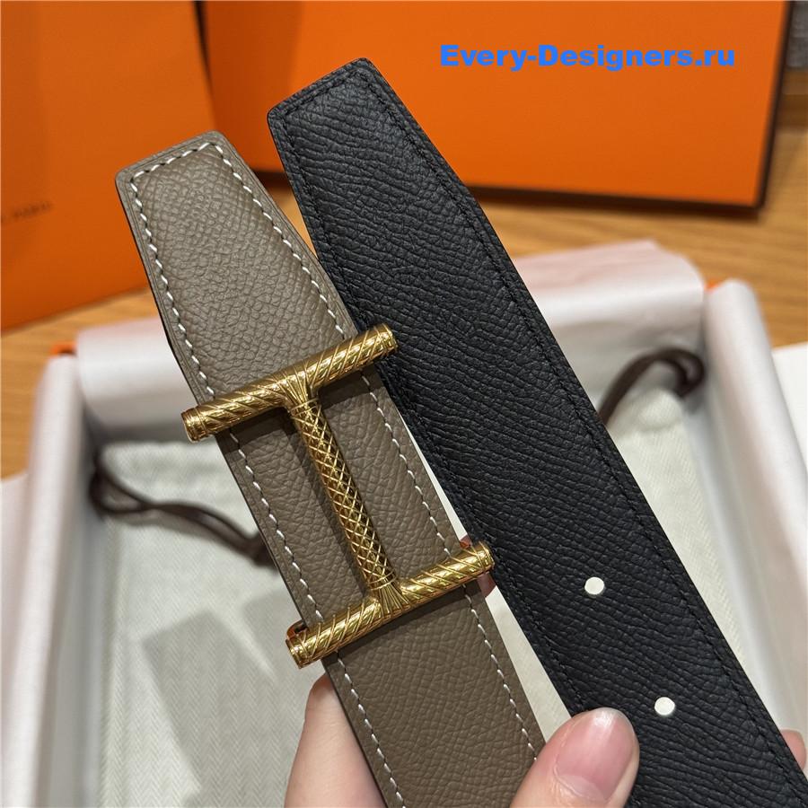 H**me5 hisseo grey leather belt