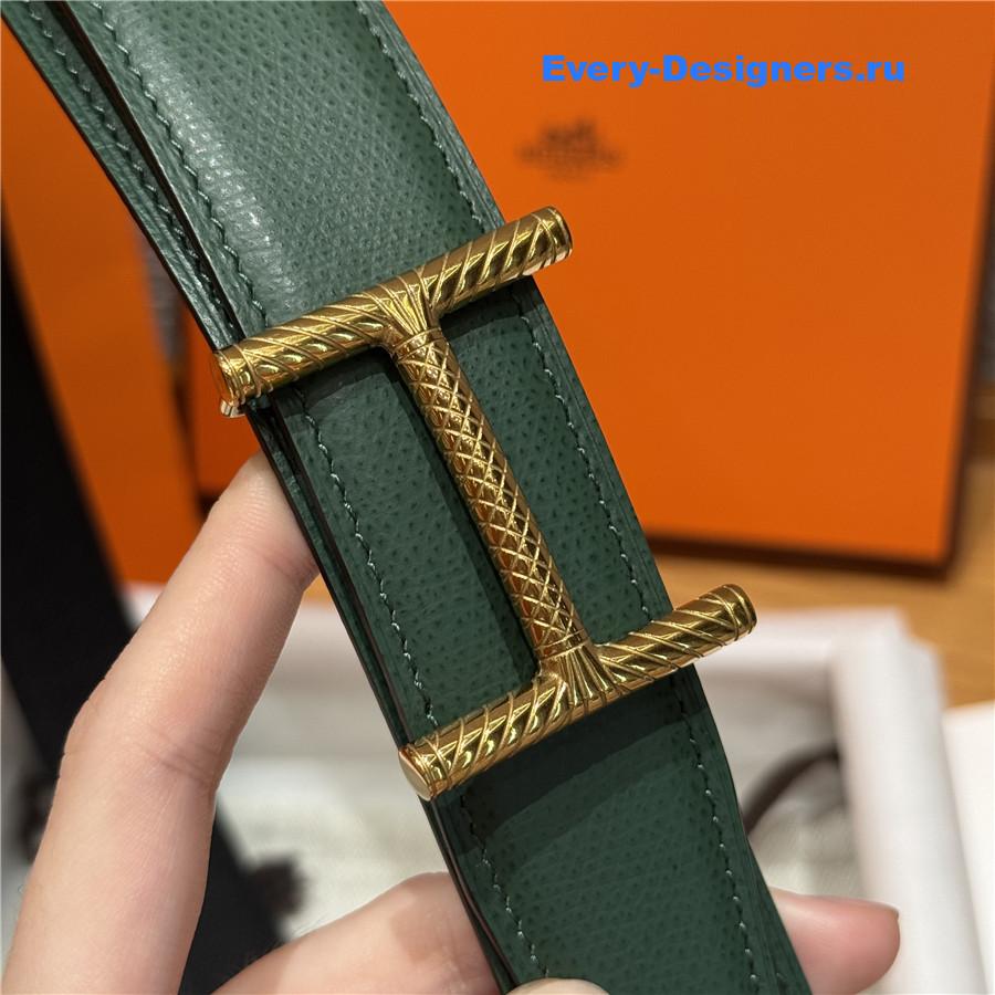 H**me5 hisseo green leather belt