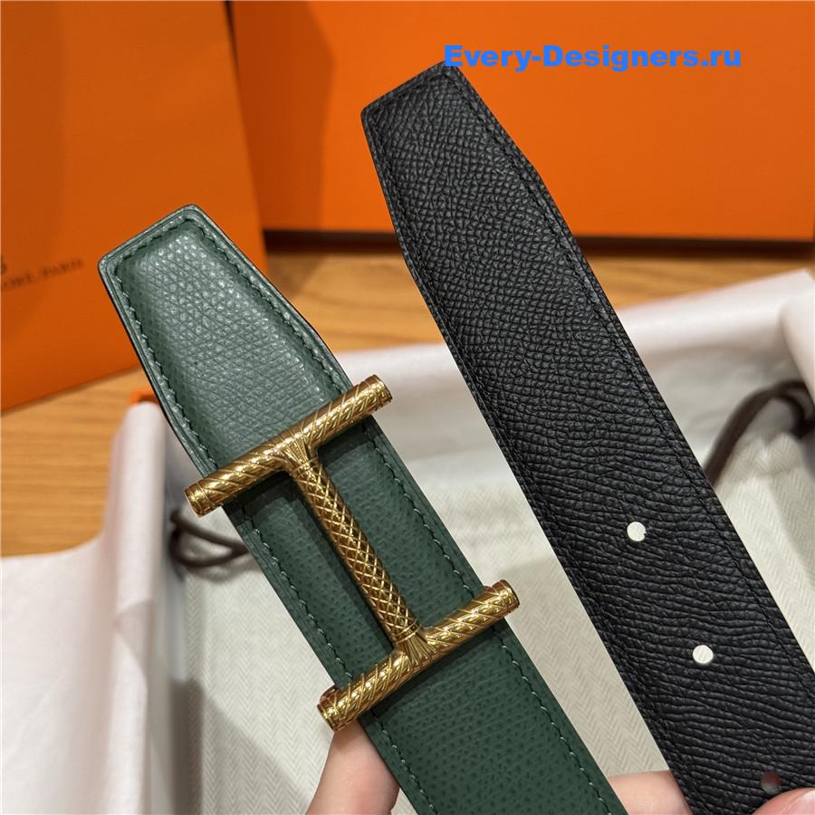 H**me5 hisseo green leather belt