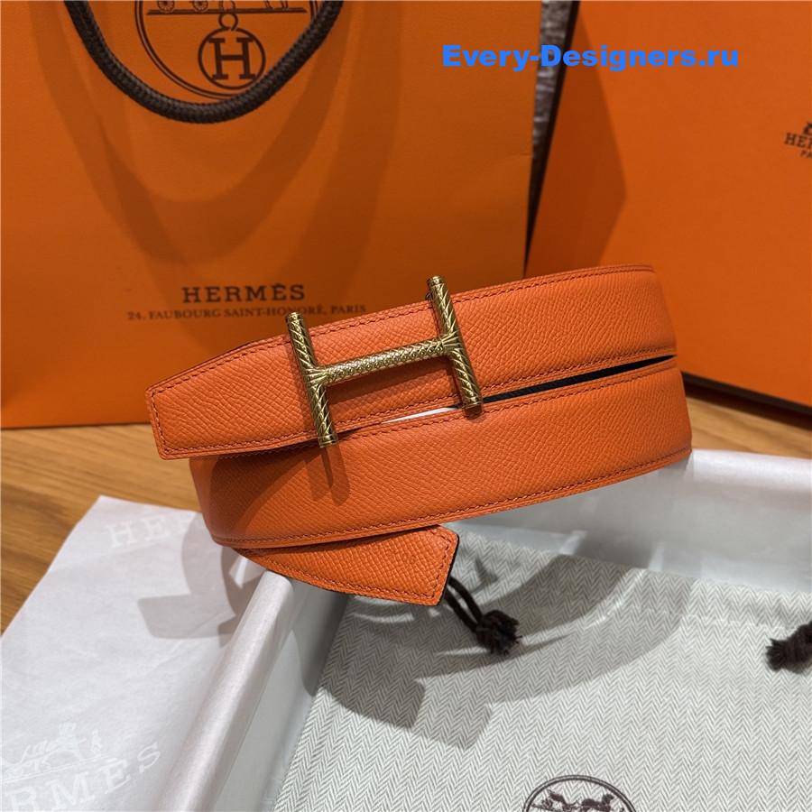 H**me5 hisseo orange leather belt