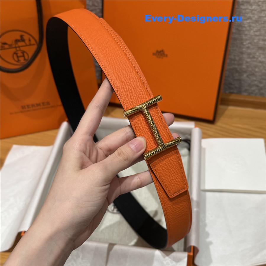 H**me5 hisseo orange leather belt