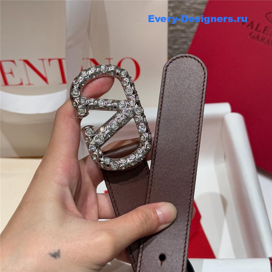 Va1e*ntin0 vlogo burgundy belt